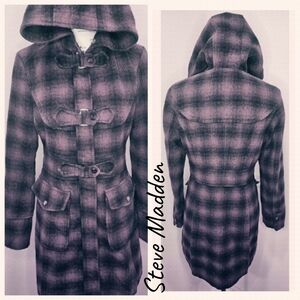 Steve Madden Vintage Zipper Wool Coat